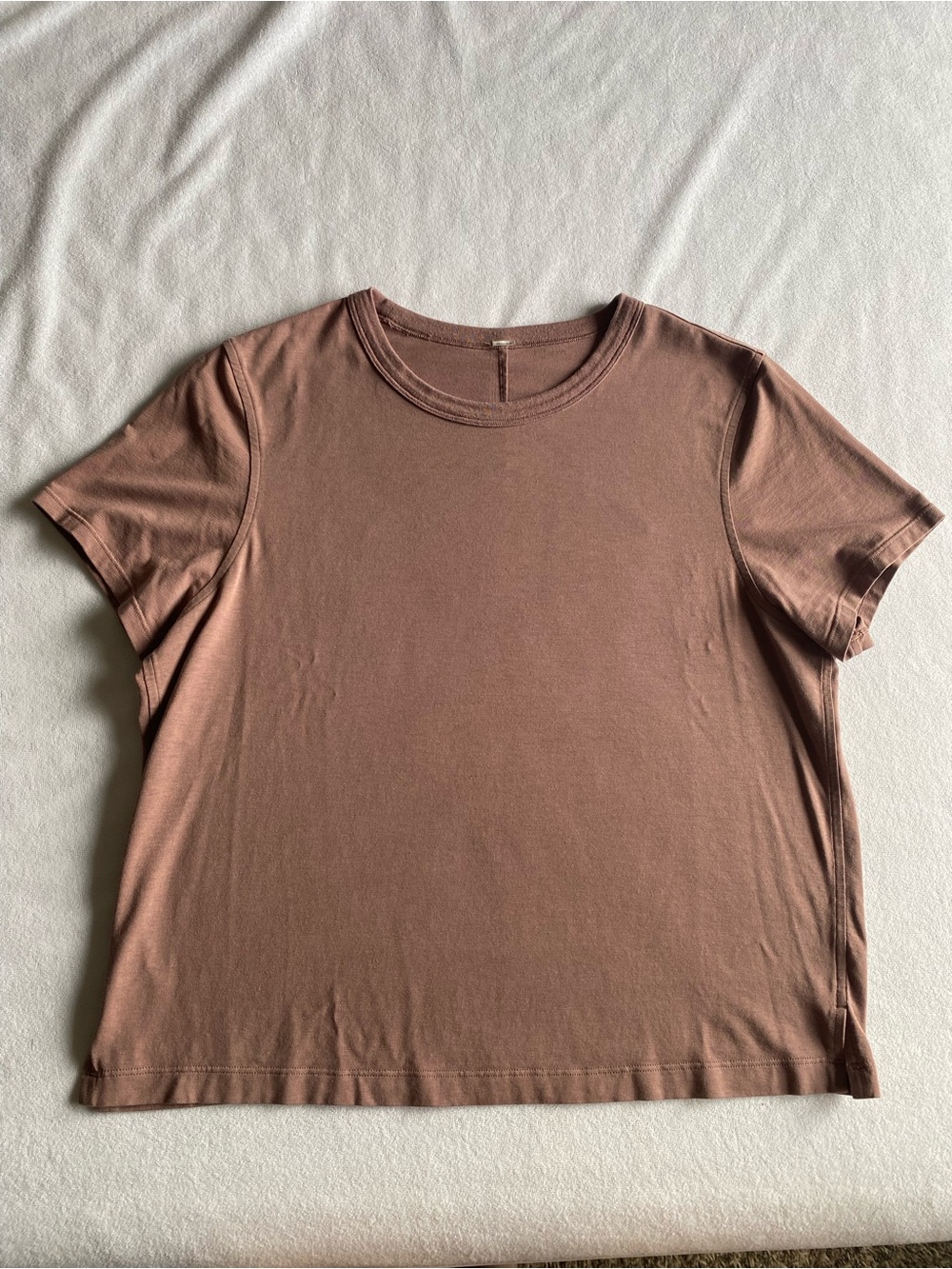 Lululemon Classic Fit Cotton Blend T-Shirt Sz 6 Pink Mauve Casual Workout